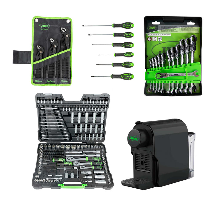 51318 SET DE 12 LLAVES + 54045 MALETÍN DE HERRAMIENTAS 216 PCS + 53483 SET DE 3 ALICATES + 54070