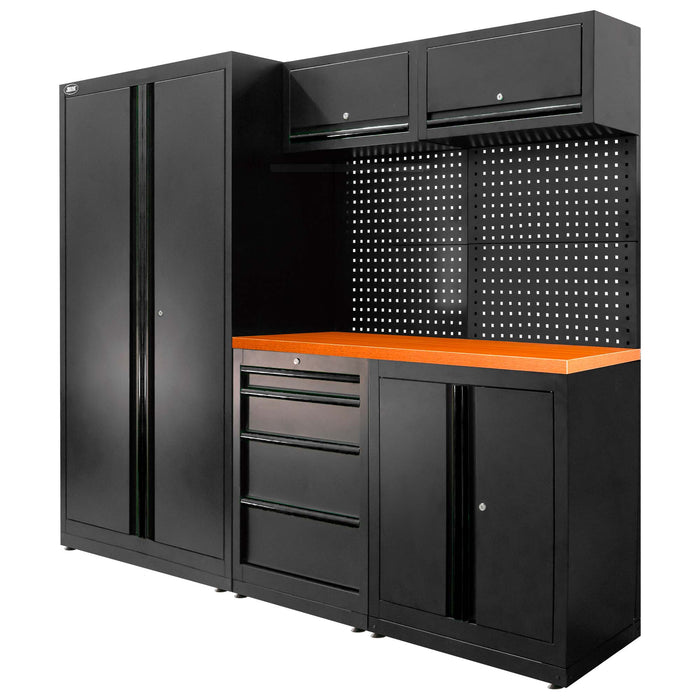 CONJUNTO DE MUEBLES MODULARES (13PCS) - SET CON ARMARIO DE DOS PUERTAS (REF.18105) - NEGRO