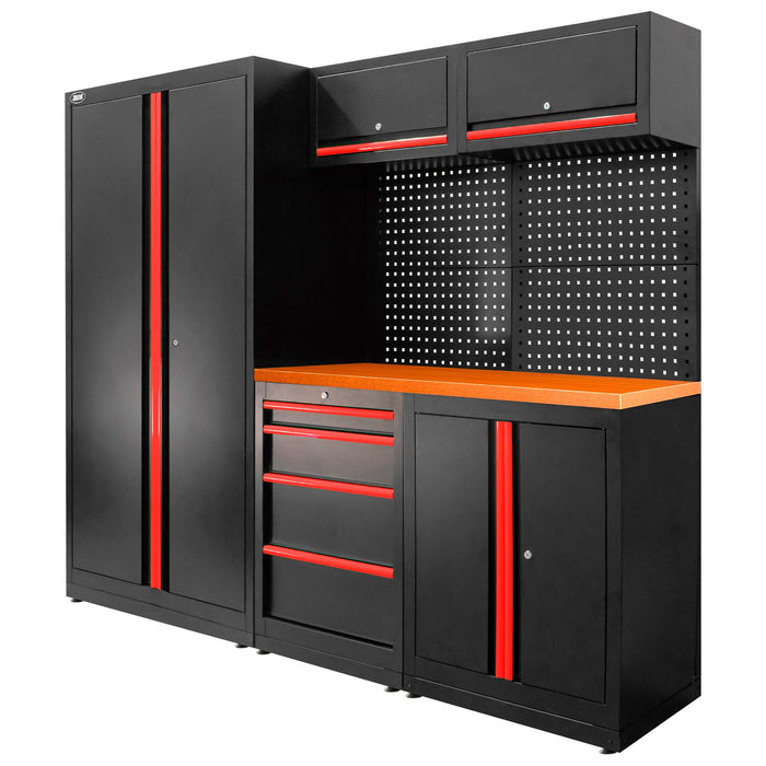 CONJUNTO DE MUEBLES MODULARES (13PCS) - SET CON ARMARIO DE DOS PUERTAS (REF.18105) - ROJO