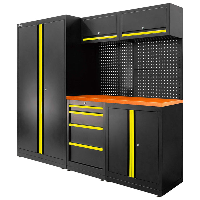CONJUNTO DE MUEBLES MODULARES (13PCS) - SET CON ARMARIO DE DOS PUERTAS (REF.18105) - AMARILLO