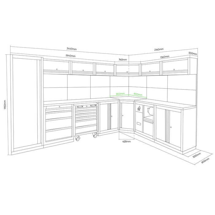 CONJUNTO DE MUEBLES MODULARES (43PCS) - COMPLETO