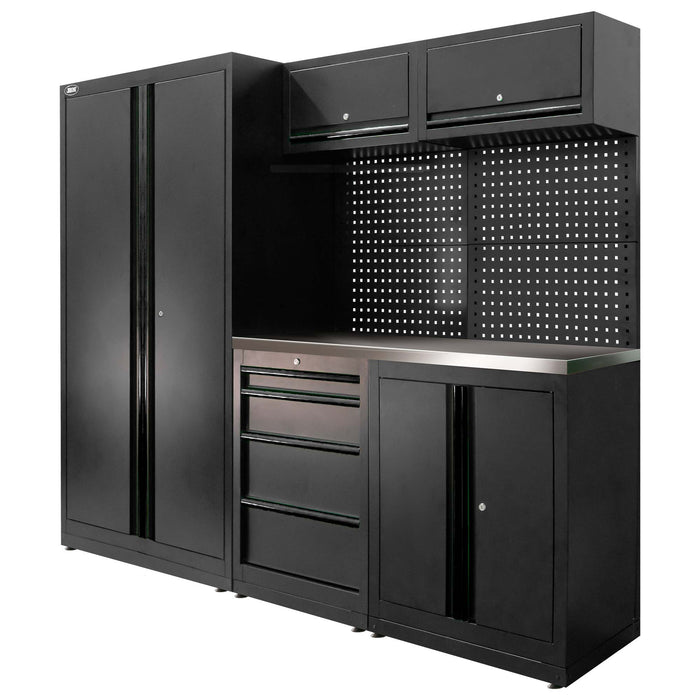 CONJUNTO DE MUEBLES MODULARES (13PCS) - SET CON ARMARIO DE DOS PUERTAS (REF.18105) - NEGRO