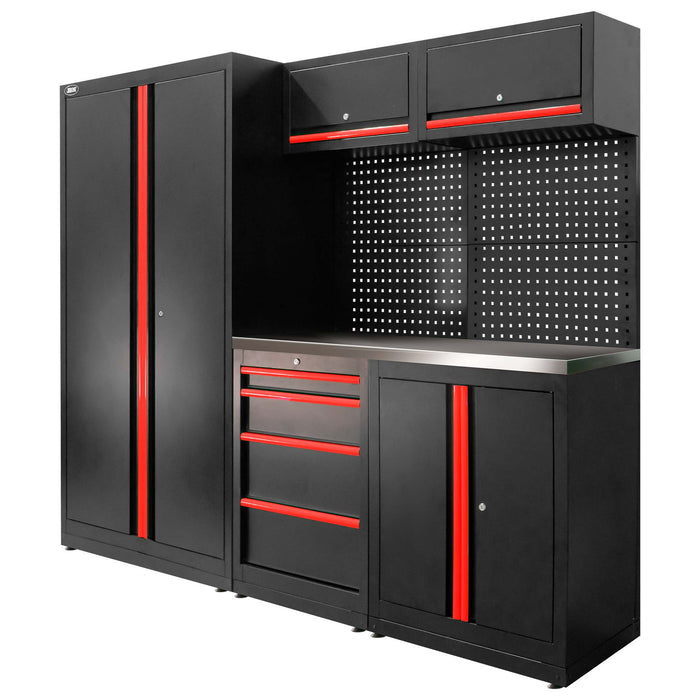 CONJUNTO DE MUEBLES MODULARES (13PCS) - SET CON ARMARIO DE DOS PUERTAS (REF.18105) - ROJO