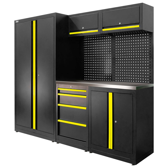 CONJUNTO DE MUEBLES MODULARES (13PCS) - SET CON ARMARIO DE DOS PUERTAS (REF.18105) - AMARILLO