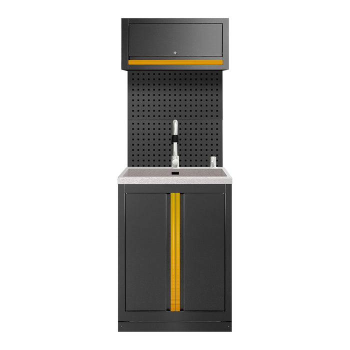 CONJUNTO DE MUEBLES MODULARES (6PCS) - EXTENSIÓN DE ARMARIO CON FREGADERO (REF.18103) - DORADO