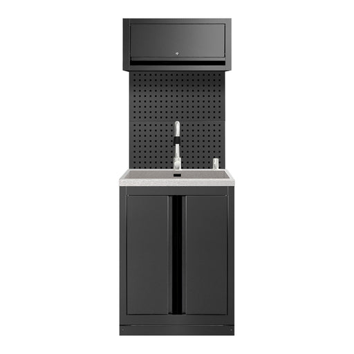 CONJUNTO DE MUEBLES MODULARES (6PCS) - EXTENSIÓN DE ARMARIO CON FREGADERO (REF.18103) - NEGRO