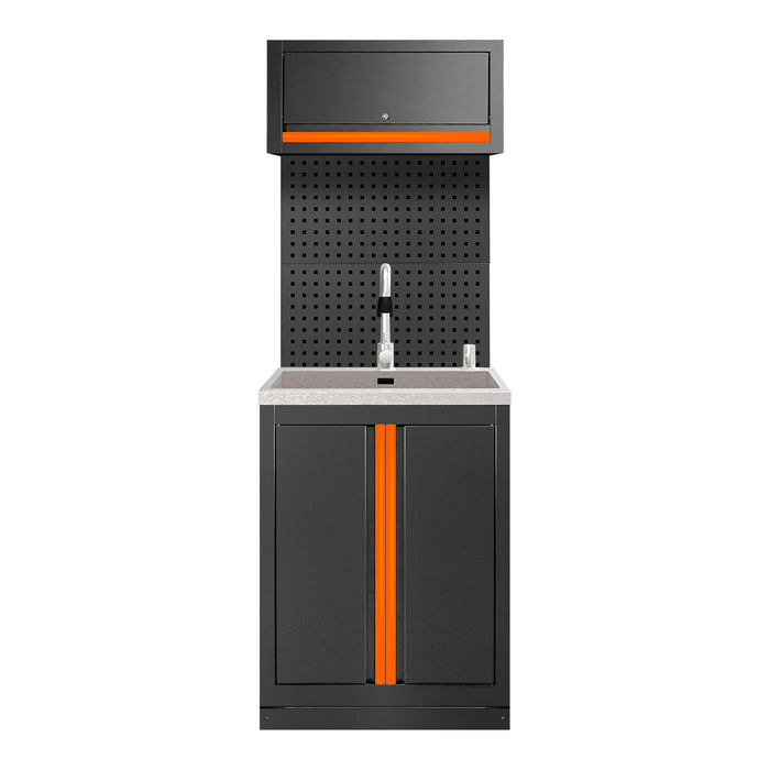 CONJUNTO DE MUEBLES MODULARES (6PCS) - EXTENSIÓN DE ARMARIO CON FREGADERO (REF.18103) - NARANJA