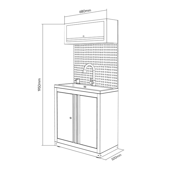 ENSEMBLE MEUBLES MODULABLES (6PCS) - EXTENSION MEUBLE BAS SOUS-ÉVIER (RÉF.18103)