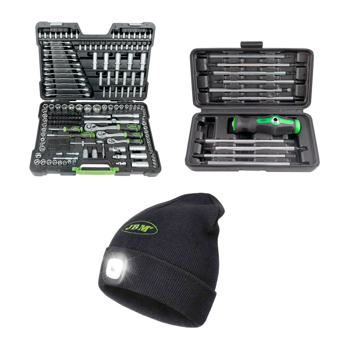 MALETÍN DE HERRAMIENTAS DE 216 PIEZAS + ESTUCHE DE DESTORNILLADORES 20 EN 1 + GORRO BLACK FRIDAY
