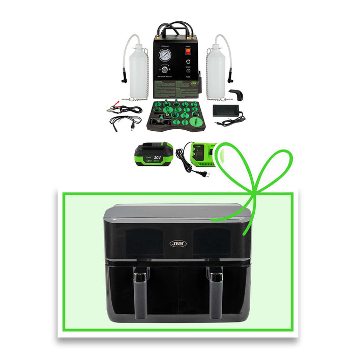 60067 SANGRADOR DE FRENOS ELÉCTRICO A BATERÍA + 60013 BATERÍA LI-ION 4.0AH + FREIDORA