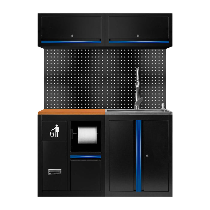 CONJUNTO DE MUEBLES MODULARES (13PCS) - EXTENSIÓN CON REF.16493 Y REF. 18103 - AZUL