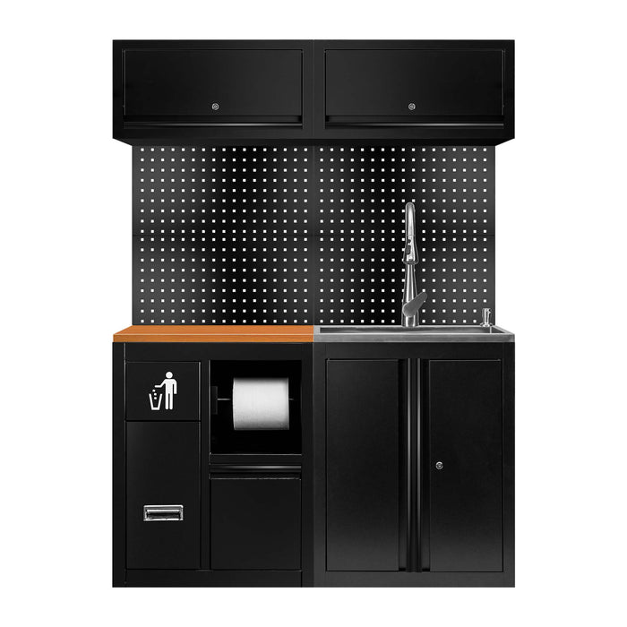 CONJUNTO DE MUEBLES MODULARES (13PCS) - EXTENSIÓN CON REF.16493 Y REF. 18103 - NEGRO