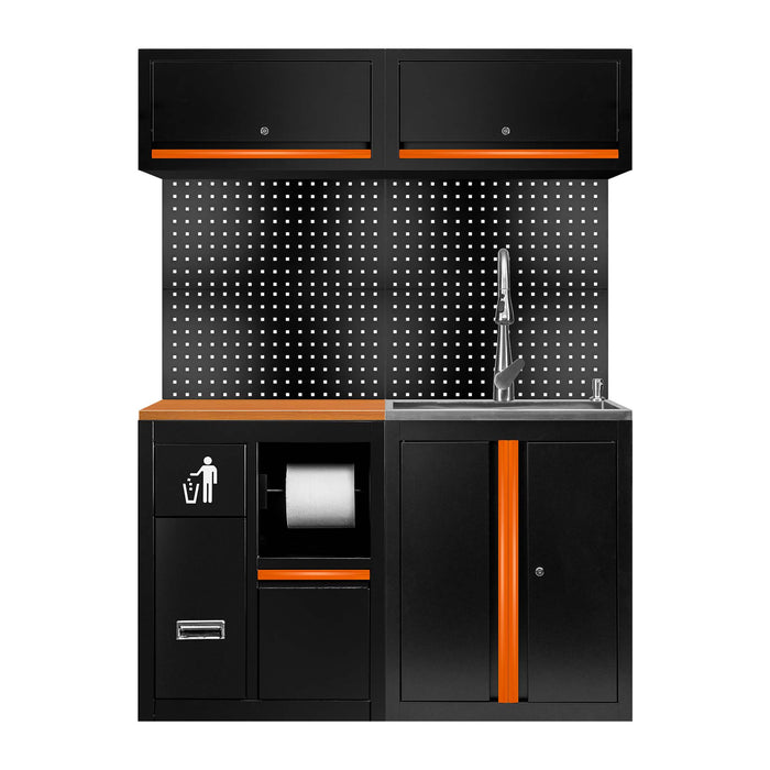CONJUNTO DE MUEBLES MODULARES (13PCS) - EXTENSIÓN CON REF.16493 Y REF. 18103 - NARANJA