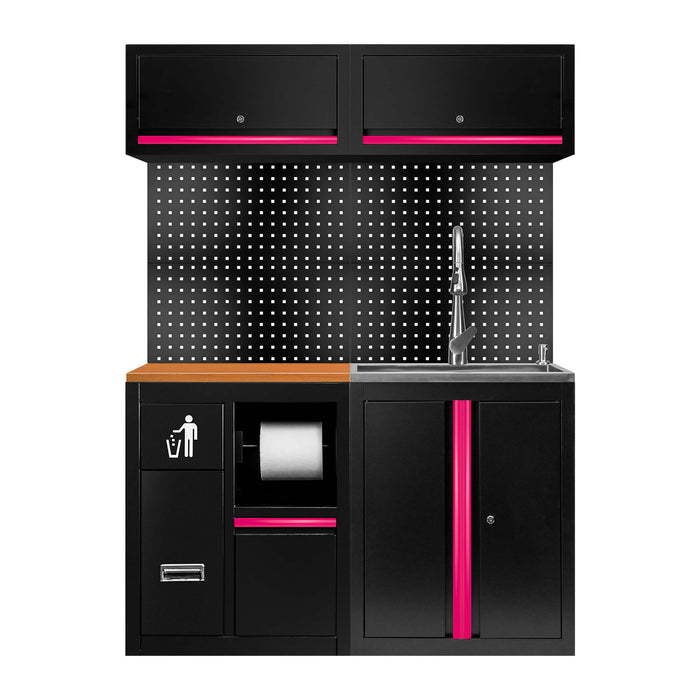 CONJUNTO DE MUEBLES MODULARES (13PCS) - EXTENSIÓN CON REF.16493 Y REF. 18103 - ROSA