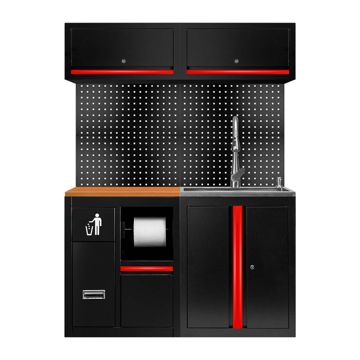CONJUNTO DE MUEBLES MODULARES (13PCS) - EXTENSIÓN CON REF.16493 Y REF. 18103 - ROJO
