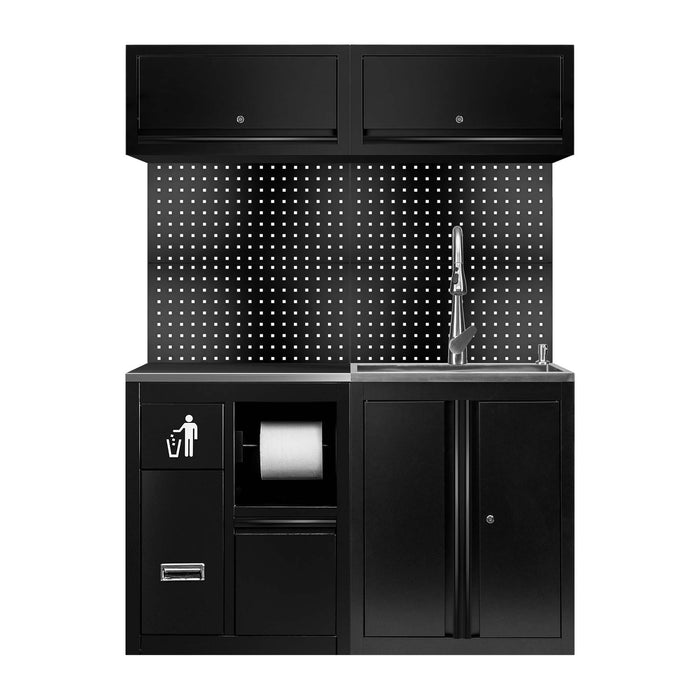 CONJUNTO DE MUEBLES MODULARES (13PCS) - EXTENSIÓN CON REF.16493 Y REF. 18103 - NEGRO