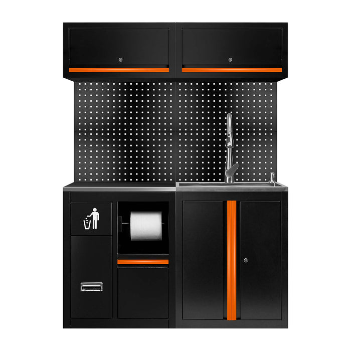 CONJUNTO DE MUEBLES MODULARES (13PCS) - EXTENSIÓN CON REF.16493 Y REF. 18103 - NARANJA