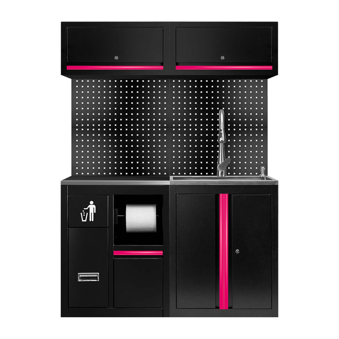 CONJUNTO DE MUEBLES MODULARES (13PCS) - EXTENSIÓN CON REF.16493 Y REF. 18103 - ROSA