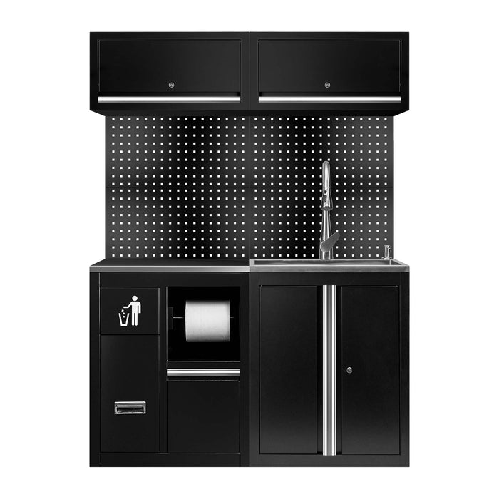 CONJUNTO DE MUEBLES MODULARES (13PCS) - EXTENSIÓN CON REF.16493 Y REF. 18103 - PLATA
