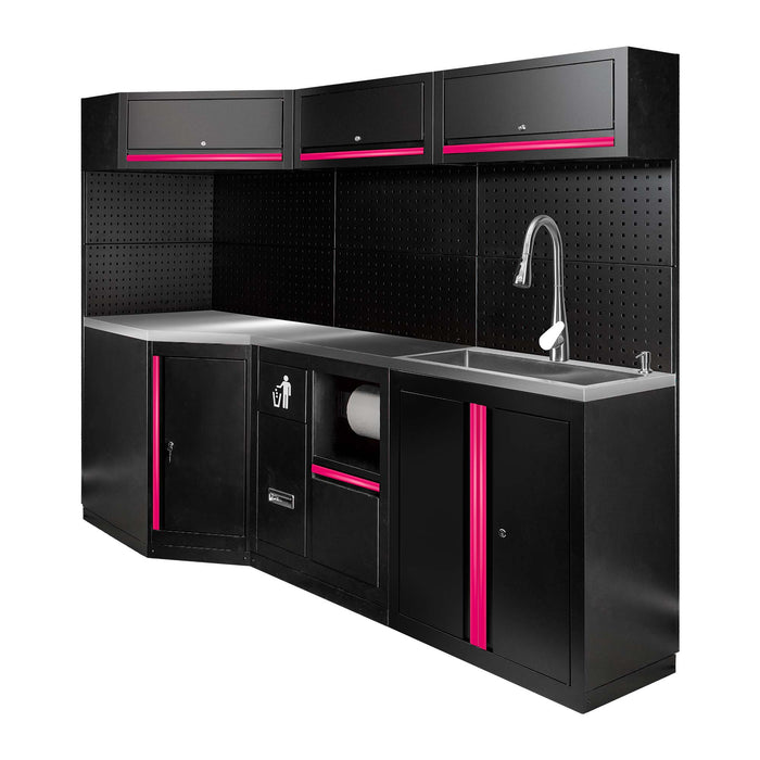 CONJUNTO DE MUEBLES MODULARES (24PCS) - EXTENSIÓN CON REF.16492, REF.16493 Y REF.18103 - ROSA