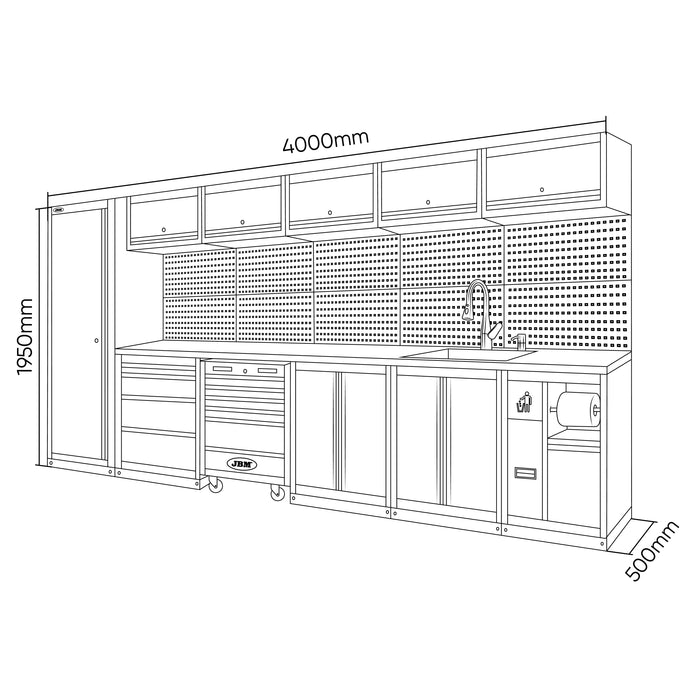MODULAR FURNITURE SET (31 PCS) - EXTENSION WITH SERIES 446, REF. 16493 AND REF. 18103 - ORANGE