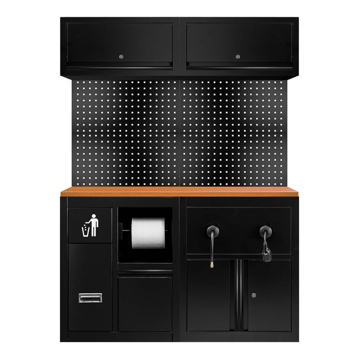 CONJUNTO DE MUEBLES MODULARES (16PCS) - EXTENSIÓN CON REF.16493 Y REF.18403 - NEGRO