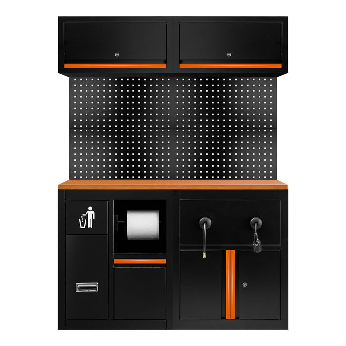 CONJUNTO DE MUEBLES MODULARES (16PCS) - EXTENSIÓN CON REF.16493 Y REF.18403 - NARANJA