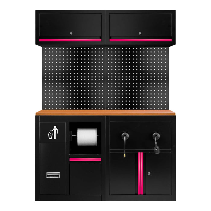 CONJUNTO DE MUEBLES MODULARES (16PCS) - EXTENSIÓN CON REF.16493 Y REF.18403 - ROSA