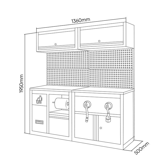 ENSEMBLE DE MEUBLES MODULAIRES (16 PCS) - EXTENSION AVEC RÉF. 16493 ET RÉF. 18403 - ORANGE