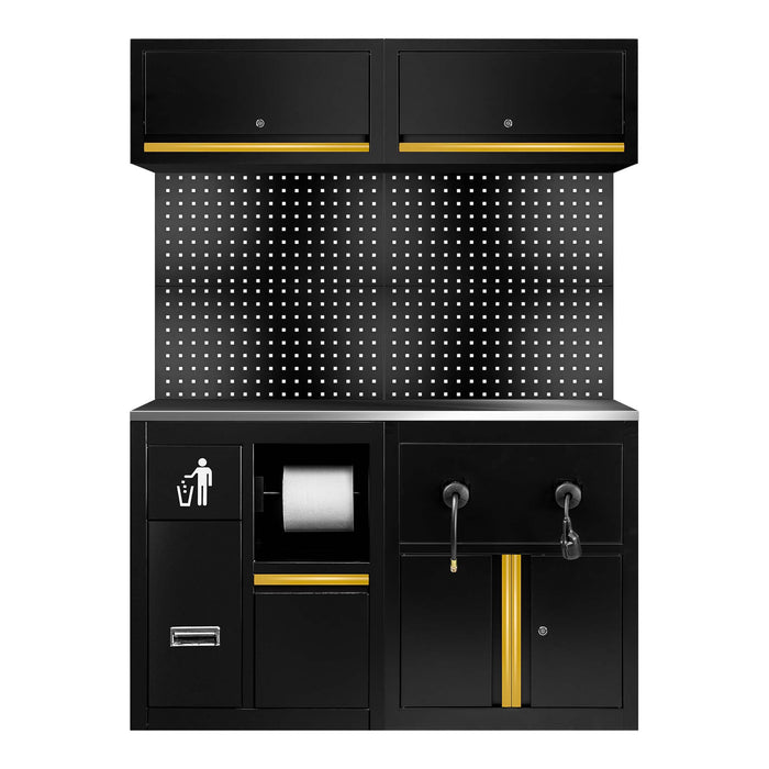 CONJUNTO DE MUEBLES MODULARES (16PCS) - EXTENSIÓN CON REF.16493 Y REF.18403 - DORADO