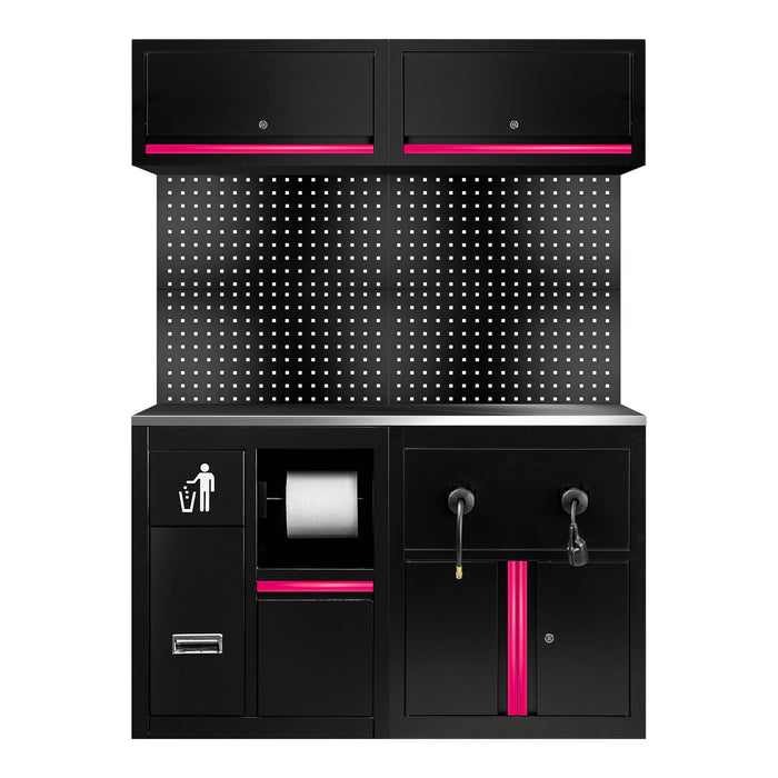 CONJUNTO DE MUEBLES MODULARES (16PCS) - EXTENSIÓN CON REF.16493 Y REF.18403 - ROSA