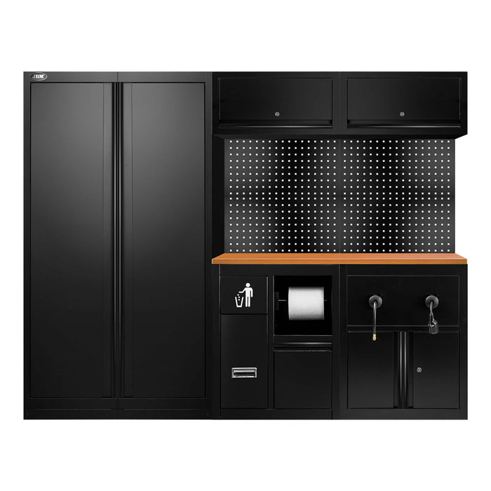 CONJUNTO DE MUEBLES MODULARES (17PCS) - EXTENSIÓN CON REF.18105, REF.16493 Y REF.18403 - NEGRO