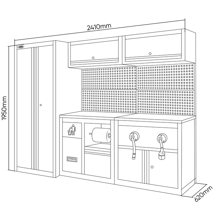 MODULAR FURNITURE SET (17PCS) - EXTENSION WITH REF.18105, REF.16493 AND REF.18403 - BLUE