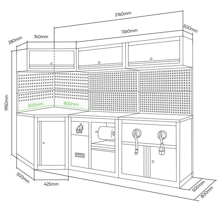 MODULAR FURNITURE SET (27 PCS) - EXTENSION WITH REF. 16492, REF. 16493 AND REF. 18403 - GOLD