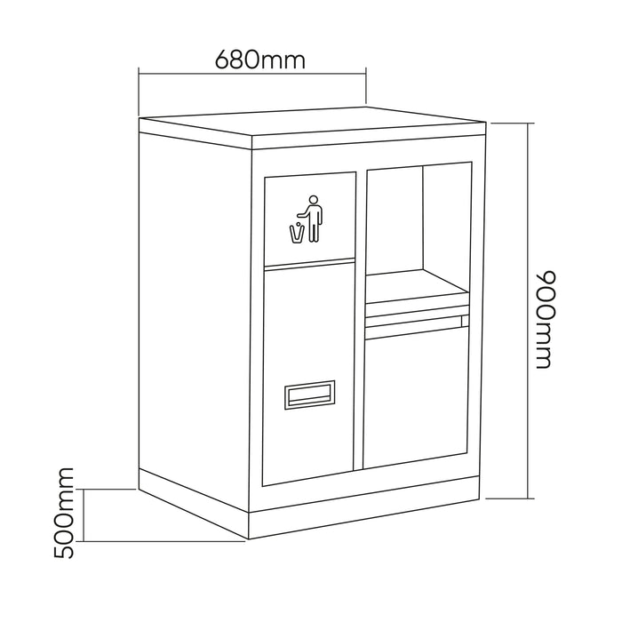 MÓVEL COM 3 GAVETAS COM SUPORTE PARA ROLO DE PAPEL