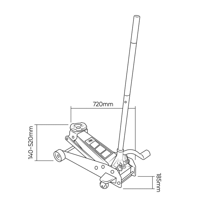 3T HYDRAULIC FLOOR JACK WITH PEDAL