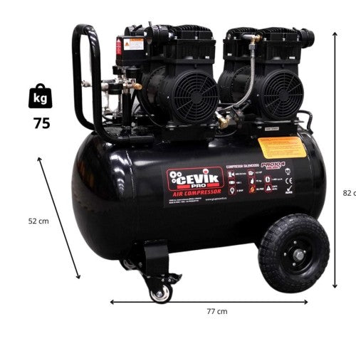 COMPRESOR SILENT 100L 4HP S/A CEVIK PRO CA-PRO104SILENT