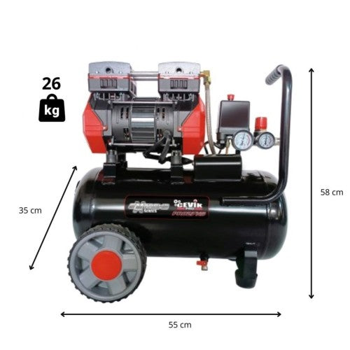 COMPRESOR SILENT 24L 2HP CEVIK PRO CA-PRO27XS